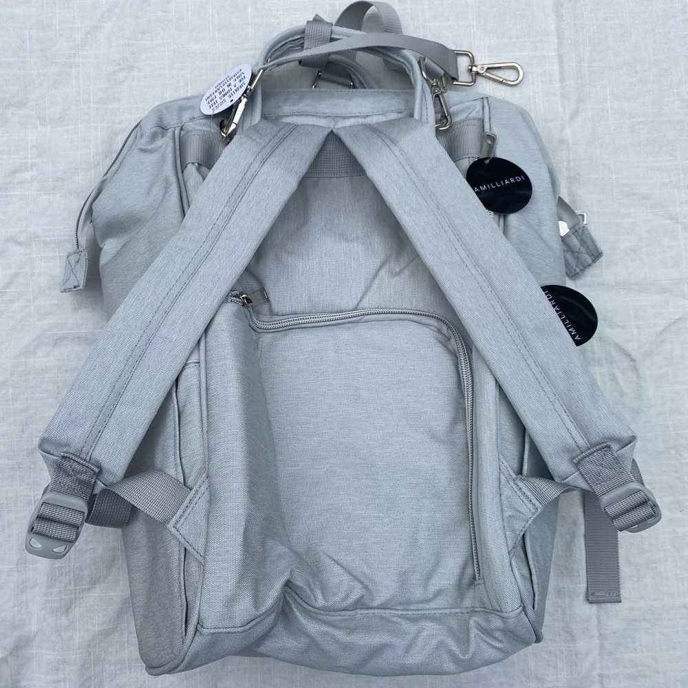 AMILLIARDI Diaper Bag Backpack in Light Grey NEW - Picture 3 of 7